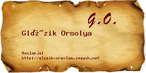 Glózik Orsolya névjegykártya